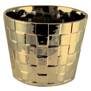 Pot en céramique or avec motif de briques